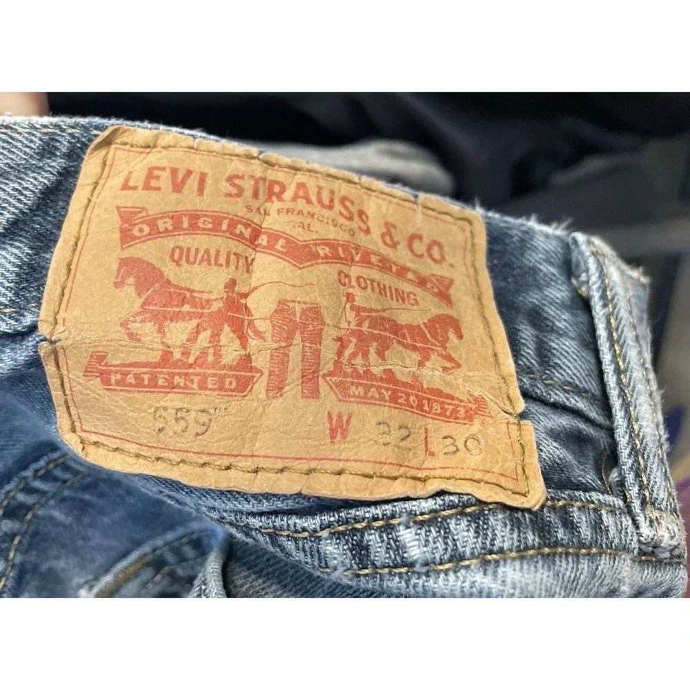 Levi's 559 Relaxed Straight Jeans Mens 34x30 Distressed Frayed Hem Y2K Grunge